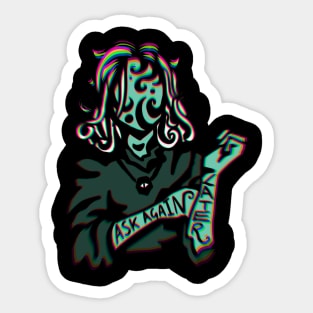 Ask Again Later. Dreamcore in Moss Green Sticker